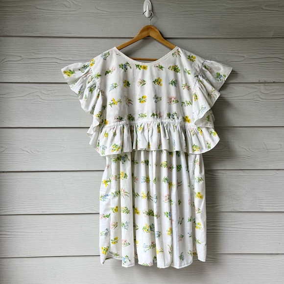 Handmade Vintage Utica Botanical Floral Ruffled Dress SKU 02211 - Picture 5 of 16